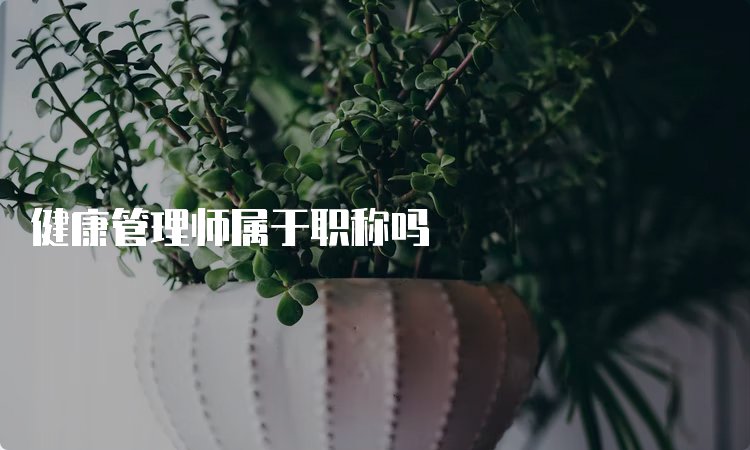 健康管理师证的用处